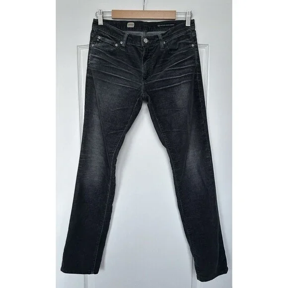 AG Adriano Goldschmied Pants Womens 29R Premiere Skinny Straight Corduroy Gray - Picture 1 of 12